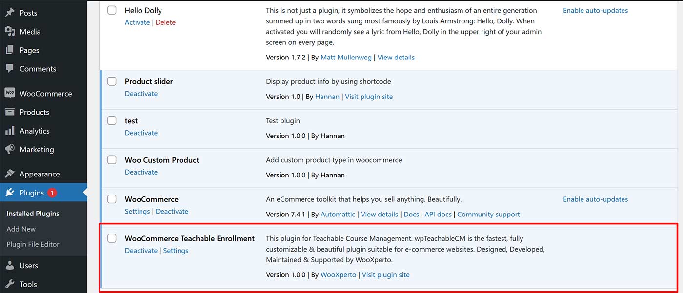 plugins page 1 WooCommerce Teachable Enrollment WooCommerce Teachable Enrollment WooCommerce Teachable Enrollment