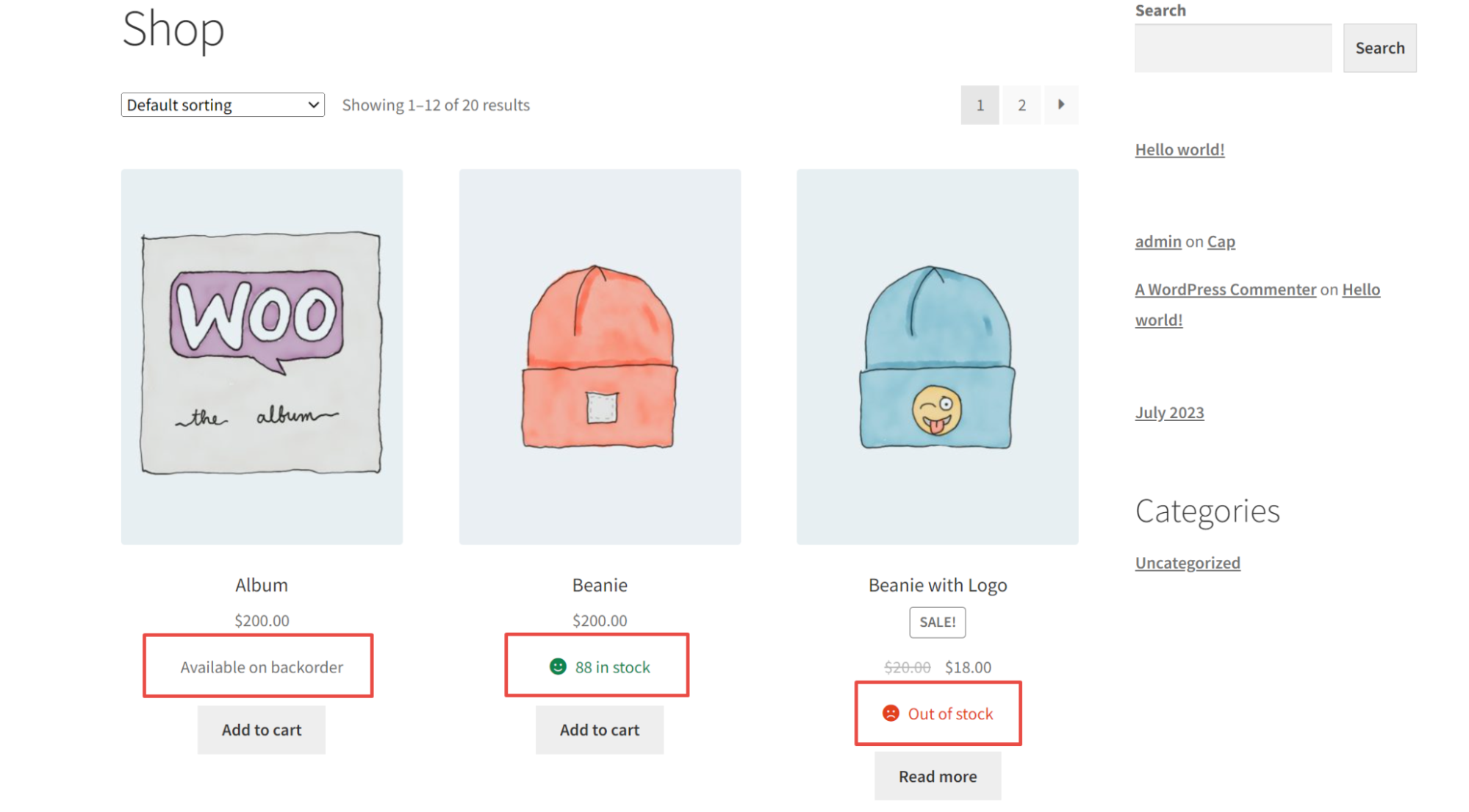 Display Stock Availability at Shop page on WooCommerce