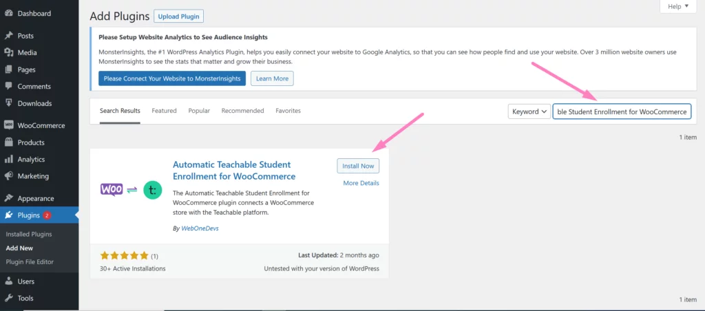 WooCommerce Teachable Student Enrollment